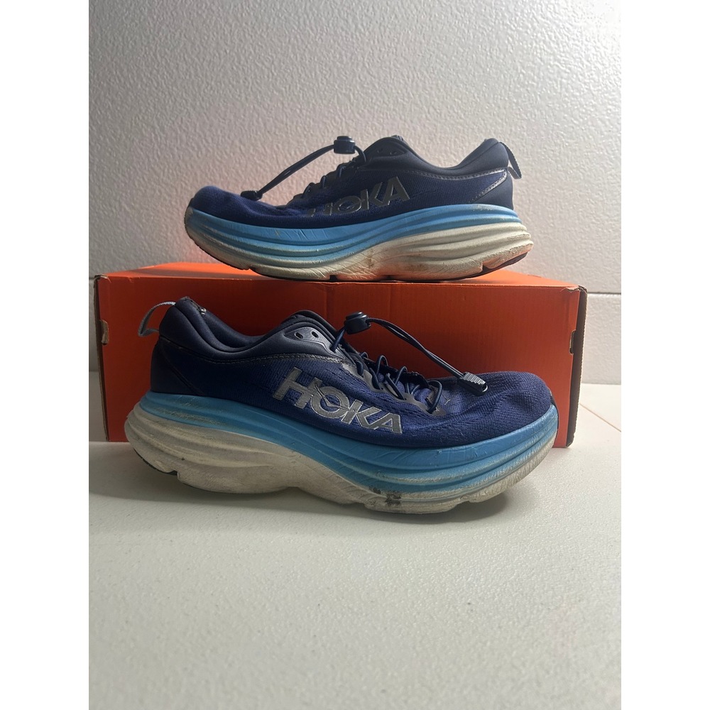 Hoka Bondi 8 Running Shoes Navy Blue Mens Size 9 #2909